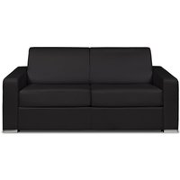 Schlafsofa mit Matratze 3-Sitzer - Büffelleder - Schwarz - Liegefläche 140 cm - Matratze 14 cm - CALITO Schlafsofa mit Matratze 3-Sitzer - Büffelleder - Schwarz - Liegefläche 140 cm - Matratze 14 cm - CALITO von Vente-unique