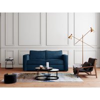 Schlafsofa mit Matratze 3-Sitzer - Cord - Blau - Liegefläche 140 cm - Matratze 18 cm - LORETO von Vente-unique