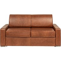 Schlafsofa mit Matratze 3-Sitzer - Liegefläche 140 cm - Matratze 22 cm mit Memory-Schaum - Büffelleder - Vintage Caramel - CALITO Schlafsofa mit Matratze 3-Sitzer - Liegefläche 140 cm - Matratze 22 cm mit Memory-Schaum - Büffelleder - Vintage Caramel - CALITO von Vente-unique