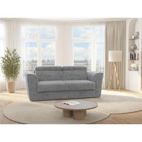 Schlafsofa mit Matratze 3-Sitzer - Stoff - Grau - Liegefläche 140 cm - Matratze 22 cm - RIZORA von Vente-unique