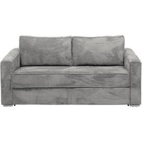 Schlafsofa mit Matratze 4-Sitzer - Cord - Hellgrau - Liegefläche mit Lattenrost mit breiten Latten 160 cm - Matratze 22 cm - LORETO von Vente-unique