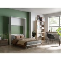 Schrankbett - 140 x 200 cm - Manuelle vertikale Öffnung - Weiß - MALINA II von Vente-unique