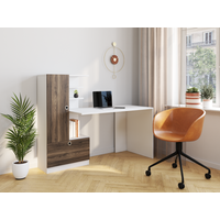 Schreibtisch mit Regal - Naturfarben & Weiß - MIDIALI von Vente-unique