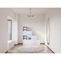 Schuhschrank mit 2 Türen & 6 Fächern - mit LED-Beleuchtung - MDF - Weiß - LOVILA von Vente-unique