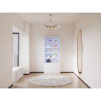 Schuhschrank mit 5 Fächern & 2 Türen - mit LED-Beleuchtung - MDF - Weiß - DOLMINA Schuhschrank mit 5 Fächern & 2 Türen - mit LED-Beleuchtung - MDF - Weiß - DOLMINA von Vente-unique