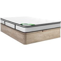 Set 140 x 190 cm - Bettkasten Natur Hell + Taschenfederkernmatratze 7 Zonen mit integriertem Topper und Bambusbezug 23 cm - TAREVO von NATUREA Set 140 x 190 cm - Bettkasten Natur Hell + Taschenfederkernmatratze 7 Zonen mit integriertem Topper und Bambusbezug 23 cm - TAREVO von NATUREA von Vente-unique