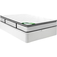 Set 140 x 190 cm - Bettkasten Weiß + Taschenfederkernmatratze 7 Zonen mit integriertem Topper und Bambusbezug 23 cm - TAREVO von NATUREA Set 140 x 190 cm - Bettkasten Weiß + Taschenfederkernmatratze 7 Zonen mit integriertem Topper und Bambusbezug 23 cm - TAREVO von NATUREA von Vente-unique