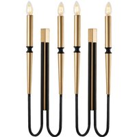 Set 2 Wandleuchten Kerzenständer-Stil – Metall – Gold und Schwarz – H 58 cm – OVYLA von Vente-unique