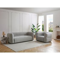 Set - Sofa 3-Sitzer und Sessel - Chenille-Stoff - Grau - TALIENA Set - Sofa 3-Sitzer und Sessel - Chenille-Stoff - Grau - TALIENA von Vente-unique