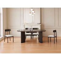 Set Tisch + 4 Stühle TAMENIA von Maison Céphy - Schwarz & Weiß von Vente-unique