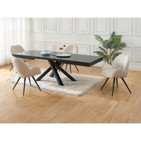 Set Tisch CATONAV + 4 Stühle GULSUN - Schwarz & Beige von Vente-unique