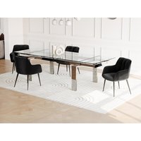 Set Tisch LUBANA + 4 Stühle PEGA - Transparent & Schwarz von Vente-unique