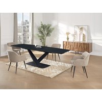 Set Tisch MALATA + 4 Stühle HEKA - Marmor-Optik - Schwarz & Beige Set Tisch MALATA + 4 Stühle HEKA - Marmor-Optik - Schwarz & Beige von Vente-unique
