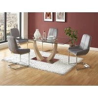Set Tisch MELODIE II + 4 Stühle BERLONA - Transparent & Grau Set Tisch MELODIE II + 4 Stühle BERLONA - Transparent & Grau von Vente-unique