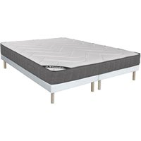 Set aus Bettgestell + Matratze - 180 x 200 cm - 5-Zonen-Taschenfederkern & Auflage aus Memory Schaum - Stärke 23 cm - BABYLONE von YSMÉE von Vente-unique