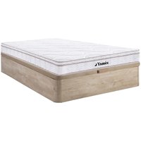 Set aus Bettgestell mit Bettkasten + 3-Zonen-Federkernmatratze mit Memory Schaum - 140 x 190 cm - Stärke 20 cm - Holzfarben hell - WOLKENTANZ von YSMÉE Set aus Bettgestell mit Bettkasten + 3-Zonen-Federkernmatratze mit Memory Schaum - 140 x 190 cm - Stärke 20 cm - Holzfarben hell - WOLKENTANZ von YSMÉE von Vente-unique