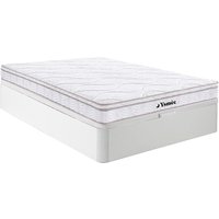 Set aus Bettgestell mit Bettkasten + 3-Zonen-Federkernmatratze mit Memory Schaum - 140 x 190 cm - Stärke 20 cm - Weiß - WOLKENTANZ von YSMÉE Set aus Bettgestell mit Bettkasten + 3-Zonen-Federkernmatratze mit Memory Schaum - 140 x 190 cm - Stärke 20 cm - Weiß - WOLKENTANZ von YSMÉE von Vente-unique