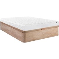 Set aus Bettgestell mit Bettkasten + Matratze - 160 x 200 cm - Memory Schaum - Stärke 15 cm - Holzfarben hell - PELOPS von DREAMEA Set aus Bettgestell mit Bettkasten + Matratze - 160 x 200 cm - Memory Schaum - Stärke 15 cm - Holzfarben hell - PELOPS von DREAMEA von Vente-unique