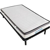 Set aus Bettrahmen + Matratze - 90 x 200 cm - Memory Schaum - Stärke 19 cm - ORTHOMEMORY II von DREAMEA Set aus Bettrahmen + Matratze - 90 x 200 cm - Memory Schaum - Stärke 19 cm - ORTHOMEMORY II von DREAMEA von Vente-unique