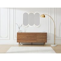 Sideboard mit 2 Türen & 3 Schubladen - Nussbaumfurnier - Holzfarben dunkel & Goldfarben - PARIOMA Sideboard mit 2 Türen & 3 Schubladen - Nussbaumfurnier - Holzfarben dunkel & Goldfarben - PARIOMA von Vente-unique