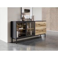Sideboard mit 2 Türen & 3 Schubladen mit LED-Beleuchtung - Holzfarben & Schwarz - LABENIA von Vente-unique