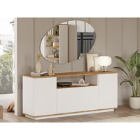 Sideboard mit 4 Türen & 1 Regal - Holzfarben hell und Weiß - LOTULA Sideboard mit 4 Türen & 1 Regal - Holzfarben hell und Weiß - LOTULA von Vente-unique