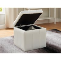 Sitzhocker mit Stauraum - Kunstleder - Weiß - SERAFINO von Vente-unique