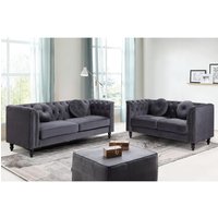 Sofa 2-Sitzer - Samt - Anthrazit - TURNER von Vente-unique