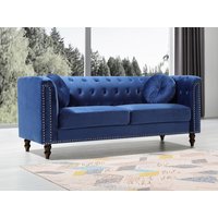 Sofa 3-Sitzer - Samt - Dunkelblau - TURNER von Vente-unique