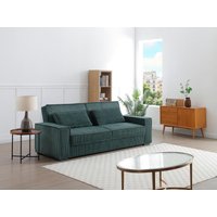 Sofa 3-Sitzer mit Schlaffunktion - Cord - Tannengrün - FINORO von Vente-unique