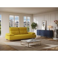 Sofa 3-Sitzer mit verstellbarer Rückenlehne - 3D-Stoff - Gelb - MERCOTA von Vente-unique