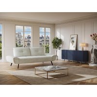 Sofa 3-Sitzer mit verstellbarer Rückenlehne - Strukturstoff - Elfenbeinweiß - KELOPA von Vente-unique