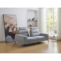 Sofa 3-Sitzer mit verstellbarer Rückenlehne - Strukturstoff - Grau - UDALIO von Vente-unique