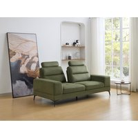 Sofa 3-Sitzer mit verstellbarer Rückenlehne - Strukturstoff - Grün - UDALIO von Vente-unique