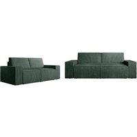 Sofa 3-Sitzer & 2-Sitzer - Cord - Grün - AMELIA von Vente-unique