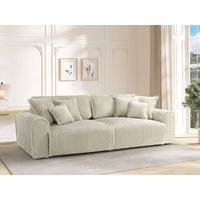 Sofa 4-Sitzer Schlafsofa Komfort - Cord Samt Beige - Tiefe Sitzfläche - TELARO von Vente-unique