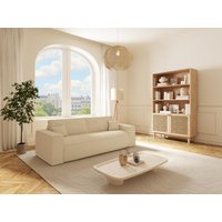 Sofa 4-Sitzer mit Matratze - Cord - Cremefarben - Liegefläche 160 cm - Matratze 14 cm mit Memory Schaum - AMELIA Sofa 4-Sitzer mit Matratze - Cord - Cremefarben - Liegefläche 160 cm - Matratze 14 cm mit Memory Schaum - AMELIA von Vente-unique