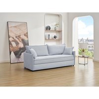Sofa mit Schlaffunktion 3-Sitzer - Sitzfläche mit Memory Schaum - Stoff - Blau - SERABA von Vente-unique