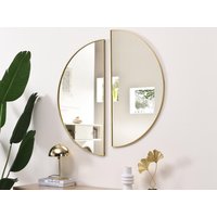 Spiegel halbrund Design 2er-Set - 50 x 100 cm - Goldfarben - GAVRA Spiegel halbrund Design 2er-Set - 50 x 100 cm - Goldfarben - GAVRA von Vente-unique
