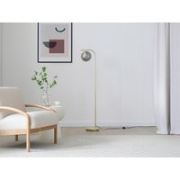 Stehlampe – gebürstetes Messing und Rauchglas – Ø 28 x H 150 cm – Gold – SOFIA von Vente-unique