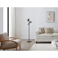 Stehlampe – mattiertes Metall und Rauchglas – L 32 x H 148 cm – Schwarz – YUKON von Vente-unique