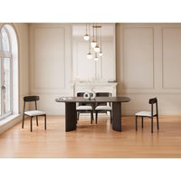 Stuhl 2er-Set - Bouclé-Stoff & Mangoholz - Weiß - TAMENIA von Maison Céphy von Vente-unique