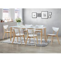 Stuhl 2er-Set - MDF & Kautschukholz - Weiß - CARINE von Vente-unique