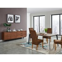 Stuhl 2er-Set - Microfaser - Helles Holz - SANTOS Stuhl 2er-Set - Microfaser - Helles Holz - SANTOS von Vente-unique