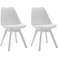 Stuhl 2er-Set - Polypropylen & Buche - Weiß mit weißen Füßen - JODY Stuhl 2er-Set - Polypropylen & Buche - Weiß mit weißen Füßen - JODY von Vente-unique