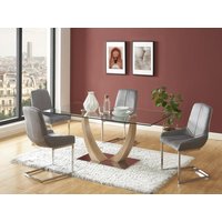 Stuhl 2er-Set - Samt & Metall - Grau - BERLONA von Vente-unique