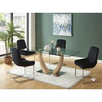 Stuhl 2er-Set - Samt & Metall - Schwarz - BERLONA Stuhl 2er-Set - Samt & Metall - Schwarz - BERLONA von Vente-unique