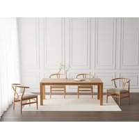 Stuhl 2er-Set - Teakholz & Stoff - Holzfarben & Beige - POGIANA von Vente-unique