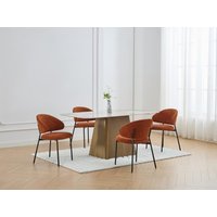 Stuhl 4er-Set - Strukturstoff & schwarzes Metall - Terracotta - VOSINIA Stuhl 4er-Set - Strukturstoff & schwarzes Metall - Terracotta - VOSINIA von Vente-unique