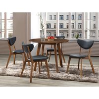 Stuhl 6er-Set - Kunstleder & Massivholz - Schwarz & Nussbaumfarben - LISETTE Stuhl 6er-Set - Kunstleder & Massivholz - Schwarz & Nussbaumfarben - LISETTE von Vente-unique